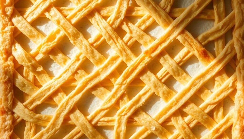 Flaky Puff Pastry Lattice Design chicken and cheese jalouise recipe