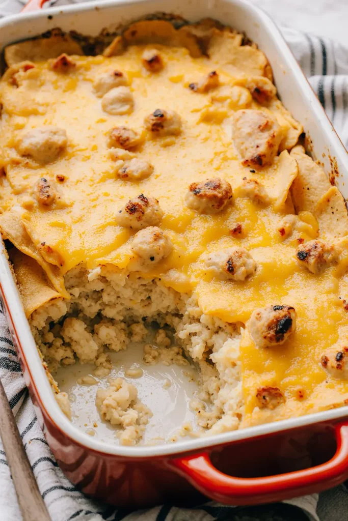 chicken ranch casserole layering