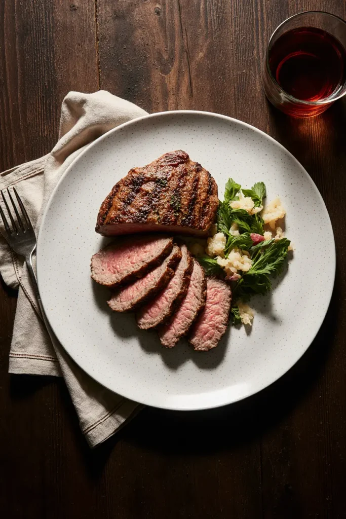 recipes for top blade steak served sliced