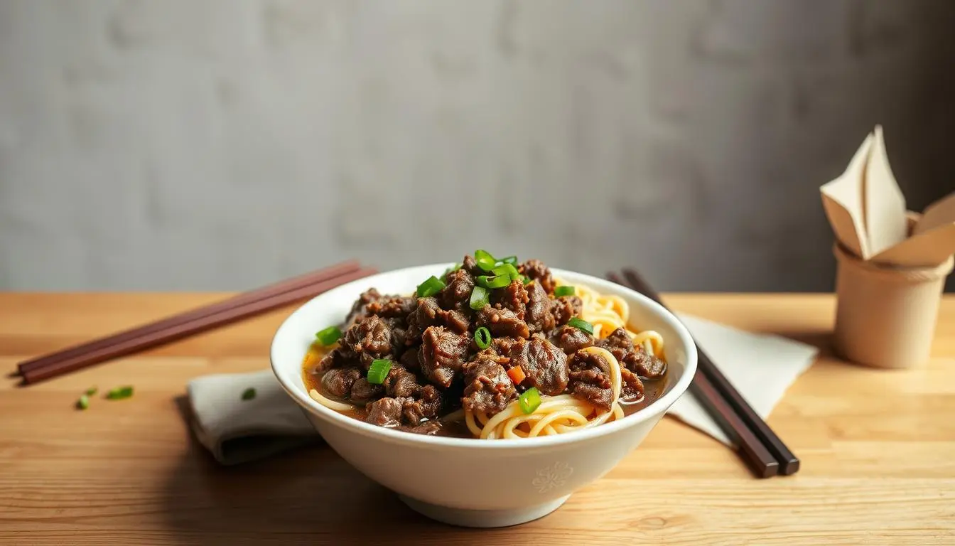 ground beef and ramen noodles