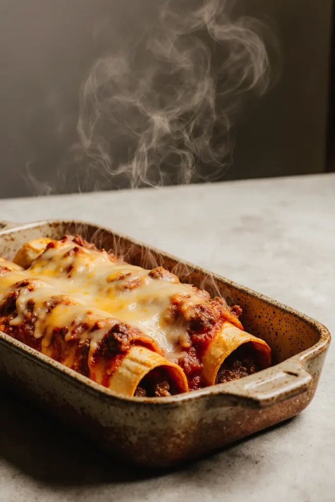 steak enchilada recipe baked and cheesy