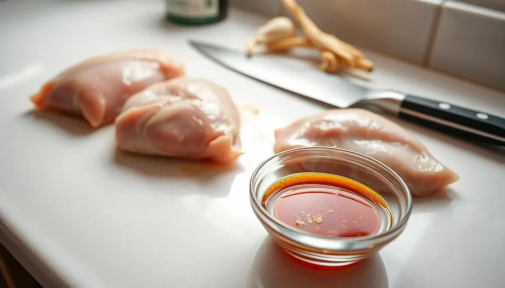 Chicken preparation for griddle cooking