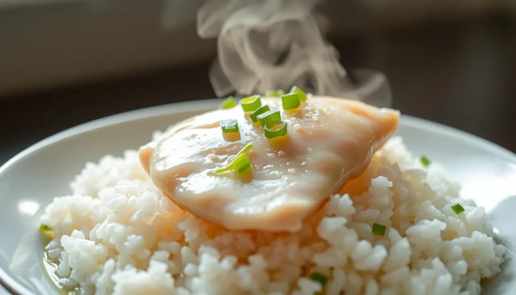 Gentle Poached Chicken with Rice