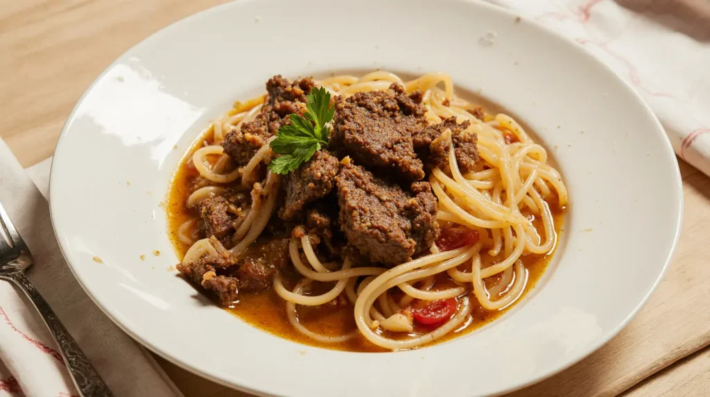 Ground Beef and Ramen Noodles