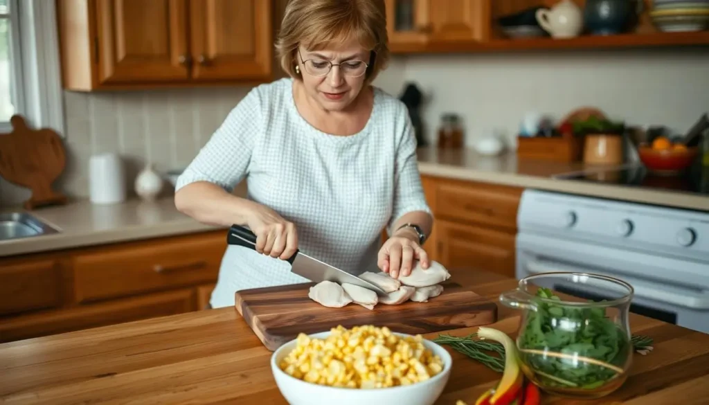 Preparing Chicken for Dressing