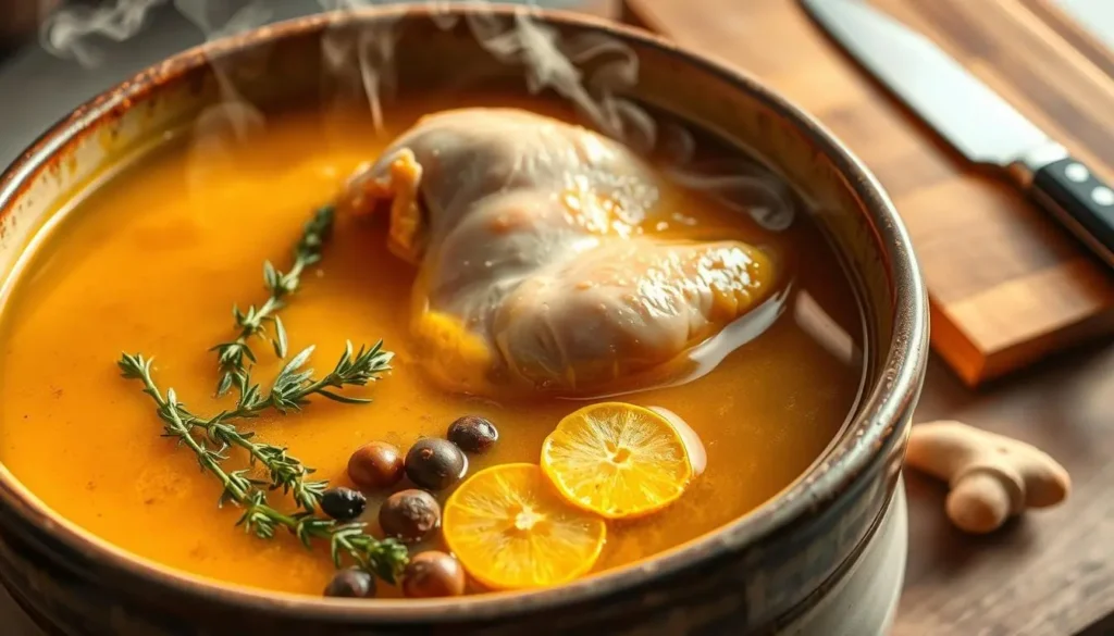 Turmeric Chicken Broth Preparation