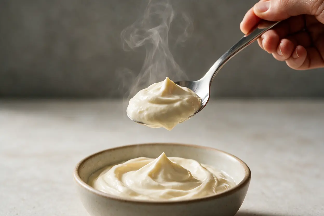 A spoon lifting moist Southern chicken and dressing showing the soft texture